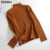 Autumn winter thick Sweater Pullovers Women Long Sleeve casual 2021 turtleneck warm basic Sweater knit Jumpers