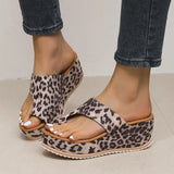 Breakj Size Women's Shoe Sandals Sandal Toe Platform Leopard Print Sandals Slippers Women New Fashion
