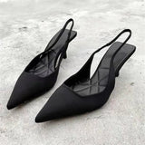 Heels 2022 Summer Suit Comfort Shoes For Women Sandals Female Purple New Girls Low Pointed High Black Big Large