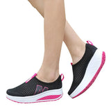 Women Casual Sneakers Comfortable Sport Fashion Height Increasing Shoes for Woman 2022 Breathable Air Mesh Swing Wedges