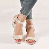 Brand 2022 Sexy Flock Platform Wedges High Heels Shoes Sandals Women Summer Buckle Party Buckle Strap Shoes Woman Sandals