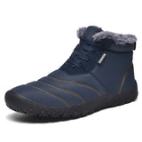Men Hiking Shoes Winter Boots Keep Warm Plush Waterproof Ankle Boots Outdoor Non-slip High-top Zapatos Outdoor Hombre
