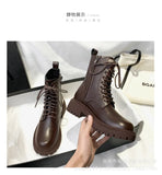 Women's Long Boots Autumn 2023 New Mix With Thick Platform Martin Boots Thin Boots Short Boots Spring And Autumn Single