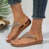 New Flat Flat Pinch Toe Elastic Sequin Rhinestone Sandals Women's Fashion Casual Comfortable Women's Shoes Women