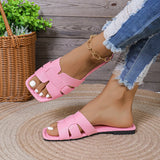43 Flat-Bottomed Cool Slippers 2025 New Casual Wear Simple Fashion Round-Headed Beach