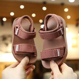 New Canvas Sandals Boys Girls Sandals Solid Color Soft Soled Anti-Slip Children Kids Shoes Summer Beach