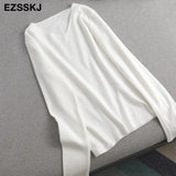 casual Autumn Winter Basic v-neck Sweater pullovers Women 2021 loose Knit Pullover female Long Sleeve Khaki