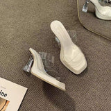 Breakj Slippers Women 2025 New Summer Wearing Fairy Style Transparent Crystal And Waterproof Table Coarse And Cold