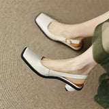 jane sandals Woman Slingbacks High Heels Sandals Square Toe Elegant Pumps For Party Wedding Shoes Sandal Slip On Mule