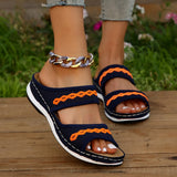 Breakj Fashion Outside Wear The New Low Slope Heel Flying Woven Slippers Casual And Light Breathable Large Size Female Sandals