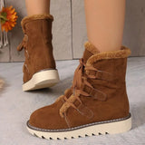 Breakj Snow Boots Women 2025 Autumn And Winter New Velvet Thick Tie Thick Cotton Boots