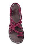 Size Rope Knot Sandals Summer Flip Flops Casual Women's Shoes Flat Rome Sandals Women Comfort Strappy Beach