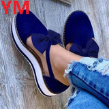 Bow Spring Summer Shoes Women Hemp High Heel Platform Outdoor Leisure Buckle Slippers Beach Sandals Ladies Sexy T-Strap