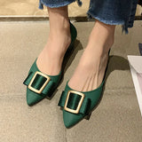 Ladies High Heels Women Jelly Shoes Trend Square Buckle 2020 Summer Pointed Toe Set Black Woman Shoes