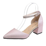 Summer New Elegant Chunky Heels Women's Pumps with Free Shipping Fashion Designer High Heels Luxury Wedding Shoes for