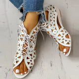 2022 Woman Summer Shoelaces Gladiator Boot Sandals Leisure Wedge Heel Comfort Women Shoes Plus Size 35-43 Zapatillas De