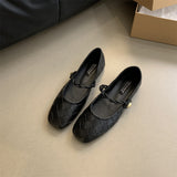 Round Head Shallow Mouth Single Shoes 2024 Autumn New Korean Version Of Retro Gentle Fairy Soft Flat Mary Jane