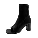 Breakj Boots Women 2025 Spring Clip-Sleet Sleeve Fish Mouth Coarse Heeled Women's Boots Sandals High