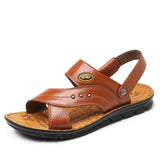 Sandals Men's Summer New Casual Beach Shoes Leather Fashion Breathable Sandals Tide Mens Roman Sandals Leather