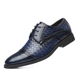 Breakj Formal Men's Fashion Business Casual Leather Shoes Versatile Fashion Single Shoes Wear-Resistant Black Plus Size Men's