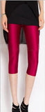 Summer Fluorescent Shiny Leggings Women Spandex Shinny Pant Elasticity Casual Trousers High Waist