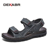 Genuine Leather Fashion Men Sandals Summer Men Casual Shoes Breathable Beach Sandals Sapatos Masculinos Plus Size