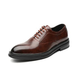 Breakj Men's Leather Shoes Business Leather Shoes Men Korean Version Young British Wedding Shoes Groom Casual Shoes
