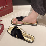 Flip-Flops, Women's Shoes, Minority Temperament, Evening Wind, Flat-Soled Sandals, Slippers, Women Go Out To Wear Sandals In