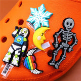 Space Alien Designer Shoe Charms 5pcs/lot Croc Buckle Accessories Luxury Rainbow Sun Clog Dog Jewelry Decorations