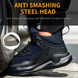 Safety Boots Men Shoes Sneakers Breathable Anti-Smashing Lightweight Work Boots Indestructible Sneakers With Steel Toe
