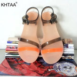 New Women Flat Buckle Summer Sandals Jelly Shoes Open Toe Casual Shoes Female Candy Color Beach Shoes Ladies