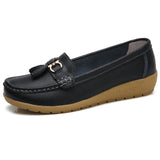 Women Shoes Loafers Female Moccasins Shoes Summer Genuine Leather Women Flats Slip On Women Loafers Flats Tassel Plus