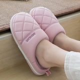 Quality Men Women Slippers Winter Warm Down Cotton Slippers Autumn Winter Thick Bottom Indoor Home Soft Comfortable