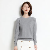 Sweater 2020 New O-neck Female Long-sleeved Knitted Pullover Jumper Pull Femme Clothes White Loose Thin Korean Plus