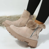 Breakj Boots 2023 Winter New Velvet Women's Shoes Warm Boots Cotton Shoes Large Size Women's