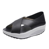 Back Strap Slip-on PU Women Open Toe Wedges Shoes for Women Platform Sandals Womens Sandal Heels Sandles Shoes Zapatos