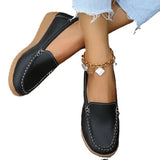 Breakj Large-Size New Bean Shoes Women's 2025 Summer Round Head Flat Simple Casual Mother Shoes Lefu