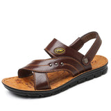 Sandals Men's Summer New Casual Beach Shoes Leather Fashion Breathable Sandals Tide Mens Roman Sandals Leather