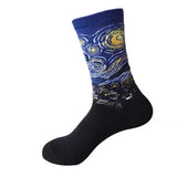 Cotton Socks Funny Oil Painting Fashion Happy Socks Night Winter Male Female Colorful Print Van Gogh Art Sock one