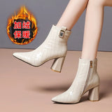 New Winter High Quality Women Ankle Boots Zip Pointed Toe High Heels Female Boots Party Shoes Women