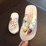High Heel Women's Summer New Bohemian Satin Wedge with Non-slip Wedge Flip-flops Beach Female Sandals and Slippers