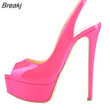 Women Pumps New 14CM Platform High Heels Sexy Gold Silver Crocodile Pattern Open Toe Sandals Gladiator Party Dress Woman