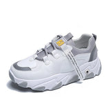 Chunky Sneakers Vulcanized Mesh Lace Up Shoes Female Comfortbale Flat Woman Platform Ladies Fashion Casual