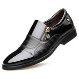 Shoes Factory 7529 Embroidered Leather Shoes Men's Business Leather Shoes Pointed Kit Zip Men's
