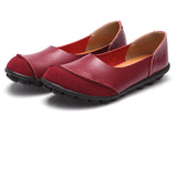 Breakj Lazy Shoes Cow Skin Bean Shoes Women's Shoes Beef Ribs Bottom Flats Mother Shoes Casual Large Size Women's Singles Shoes