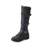 Breakj Button Big Martin Boot Side Zip High Boot