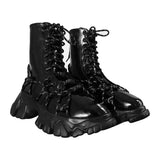 Martin Boots Comfortable Platform Shoes Women Casual Boots Round Toe PU Rubber Flat Boots for Women Martin Boots