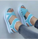 Breakj New Large-Size Thick-Soled Sandals Women's Flat-Bottomed Magic Sticker Women's Beach