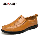 Summer Men Shoes Casual Luxury Brand Genuine Leather Mens Loafers Moccasins Italian Breathable Slip on Boat Shoes Size