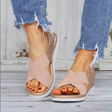 Comfy Slip On Women Sandals Elastic Textile Splicing Sandals Casual Beach Shoes For Woman Classics Non-slip